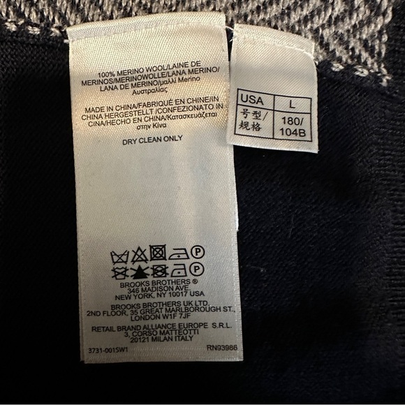 Brooks Brothers Merino Wool Base Layer Large Sweater Vest Office Business Preppy - Picture 3 of 9